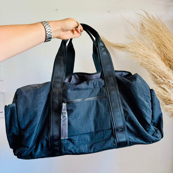 2 NEW PAJAR CANADA Black Nylon Ripstop Backpack Travel Weekender Duffel Bag Set - Picture 11 of 16